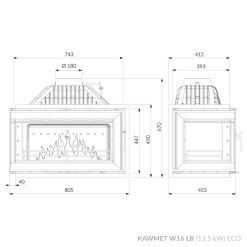 Камінна топка KAWMET W16 LB (13.5 kW) ECO. Фото 8