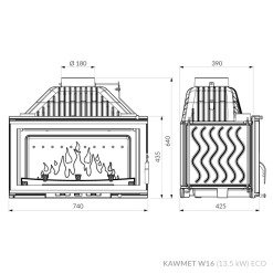 Камінна топка KAWMET W16 (13.5 kW) ECO. Фото 8