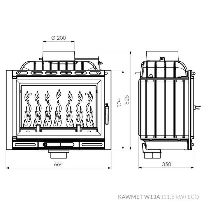Каминная топка KAWMET W13A (11.5 kW) EСO. Фото 5