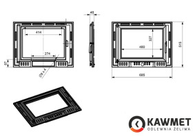 Двері для каміна KAWMET W6 515X685. Фото 3