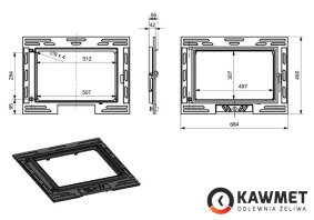 Двері для каміна KAWMET W9 490x680. Фото 3