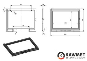 Двері для каміна KAWMET W11 530x680. Фото 6