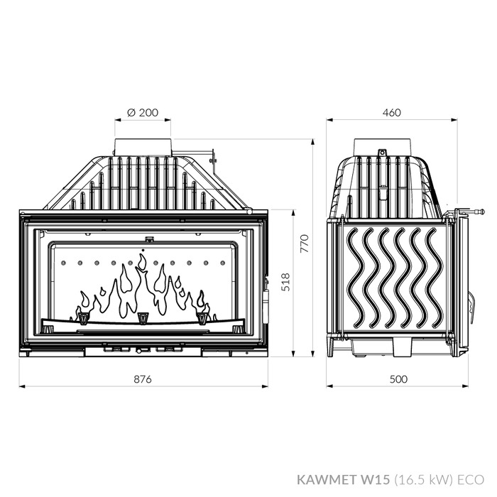Камінна топка KAWMET W15 (16.3 kW) ECO. Фото 10
