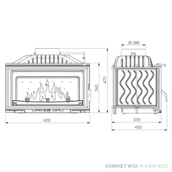 Камінна топка KAWMET W16 (9.4 kW) EСO. Фото 8