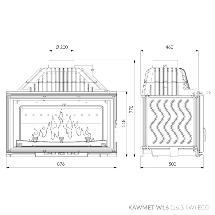 Каминная топка KAWMET W16 (16.3 kW) ECO. Фото 8