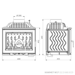 Каминная топка KAWMET W17 (12.3 kW) EСO. Фото 8