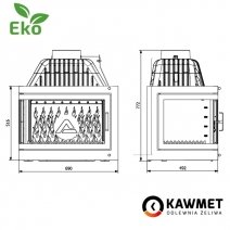 Каминная топка KAWMET W17 с правым боковым стеклом  (16.1 kW) EСO. Фото 9