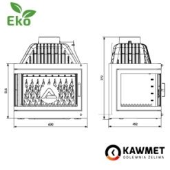 Каминная топка KAWMET W17 с левым боковым стеклом  (16.1 kW) EСO. Фото 7