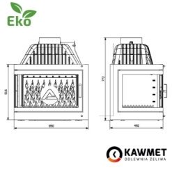 Каминная топка KAWMET W17 Dekor левая боковая  (16.1 kW) EСO. Фото 7