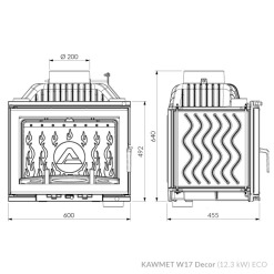 Каминная топка KAWMET W17 Dekor (12.3 kW) EСO. Фото 8