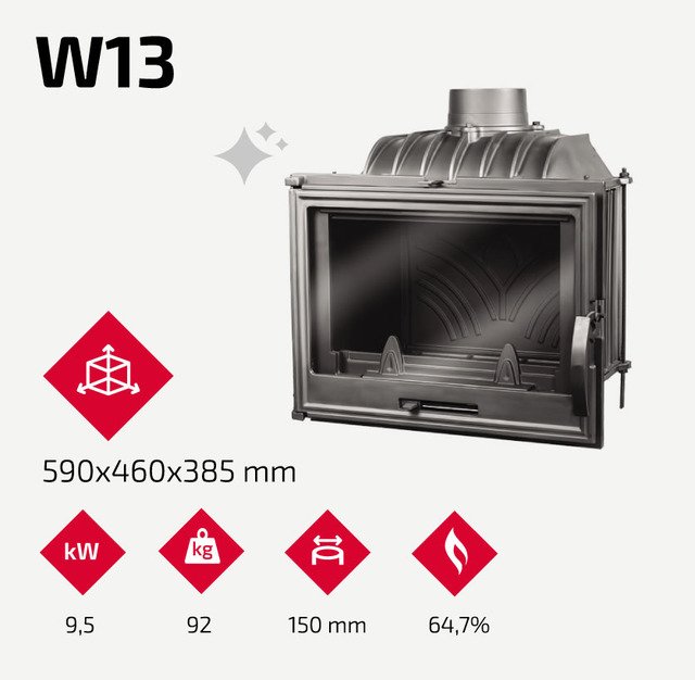 Каминная топка KAWMET W13 (9.5 kW). Фото 7