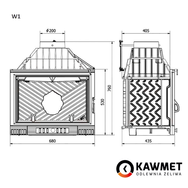 Каминная топка KAWMET W1 Herb  (18 kW). Фото 8