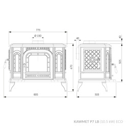 Чавунна піч KAWMET P7 LB (10.5 kW) ECO. Фото 10
