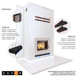 Вентиляційна решітка для каміна SAVEN Loft 60х400 кремова. Фото 4