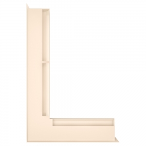 Вентиляційна решітка для каміна 60х400х600 SAVEN Loft Angle кутова ліва кремова. Фото 2