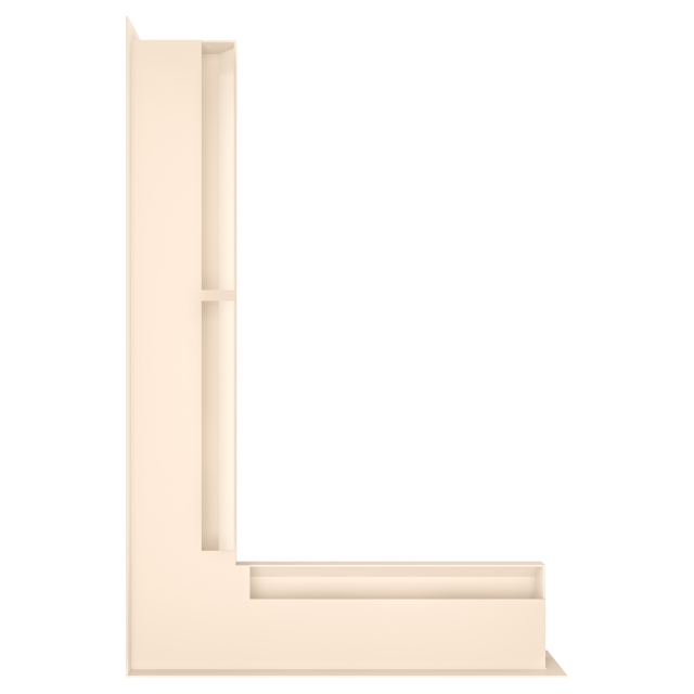 Вентиляційна решітка для каміна 60х400х600 SAVEN Loft Angle кутова ліва кремова. Фото 2