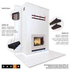 Вентиляційна решітка для каміна SAVEN Loft 90х600 кремова. Фото 4