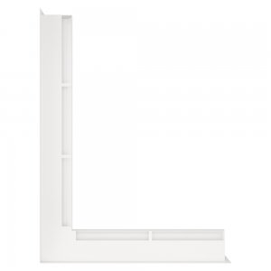 Вентиляційна решітка для каміна 60х600х800 SAVEN Loft Angle кутова ліва біла. Фото 2