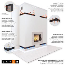 Вентиляційна решітка для каміна 60х600х800 SAVEN Loft Angle кутова ліва чорна. Фото 5