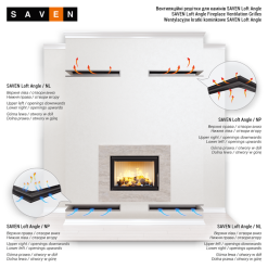 Вентиляційна решітка для каміна 60х600х400 SAVEN Loft Angle кутова права біла. Фото 6