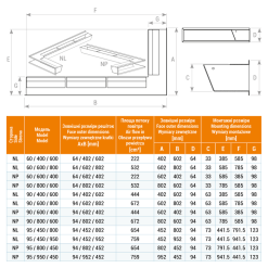 Вентиляційна решітка для каміна 60х600х400 SAVEN Loft Angle кутова права графітова. Фото 4