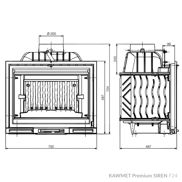 Камінна топка KAWMET Premium SIREN F24. Фото 10