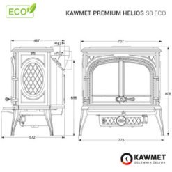 Чугунная печь KAWMET Premium HELIOS S8 ECO. Фото 18