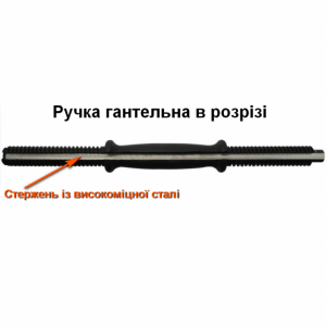 Гриф гантельний металопластиковий 45см, Ø30 мм. Фото 2