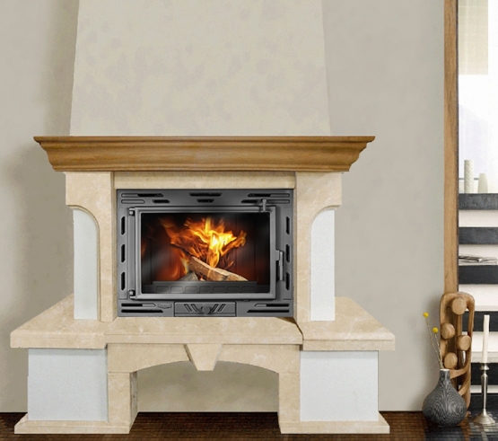 Камінокомплект: мармуровий портал Еко з топкою на дровах KAWMET W9 (9,8 kW) ECO. Креслення