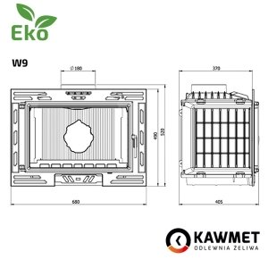 Камінокомплект: мармуровий портал Еко з топкою на дровах KAWMET W9 (9,8 kW) ECO. Фото 9