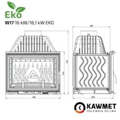 Каминокомплект: Чугунная топка KAWMET W17 (16.1 kW) ECO  с мраморным порталом Оскар (Браво). Фото 11