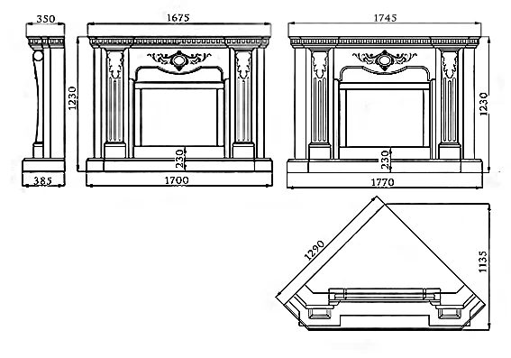 Комплект: Топка KAWMET W16 (13.5 kW) ECO з порталом Барселона (Браво) з мармуру Botticino. Фото 11