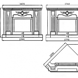 Комплект: Топка KAWMET W16 (13.5 kW) ECO з порталом Барселона (Браво) з мармуру Botticino. Фото 11