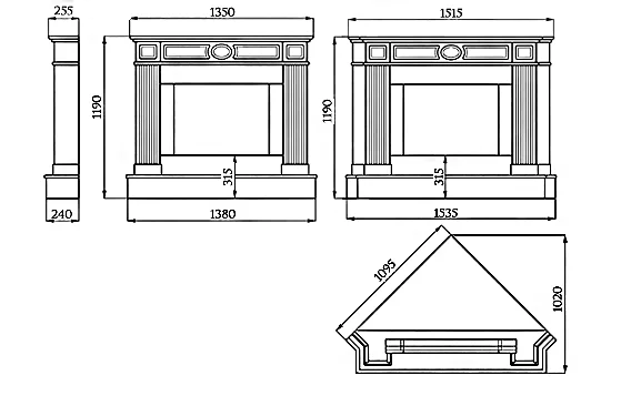 Камінокомплект: Камінна топка KAWMET W16 (13.5 kW) ECO з мармуровим порталом Оскар Браво (Botticino). Фото 10