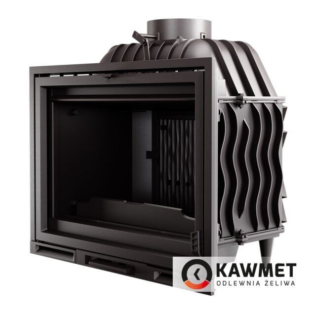 Каминокомплект: портал мраморный Оскар Браво (Botticino) с топкой на дровах  KAWMET Premium HERMES F23. Фото 8