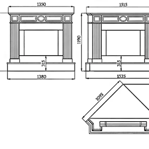 Камінокомплект:  мармуровий портал Оскар (Браво) з топкою на дровах KAWMET Premium HERMES F23. Фото 12