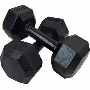 Гантель чугунная шестигранная гексагональная KAWMET 2 по 15 кг