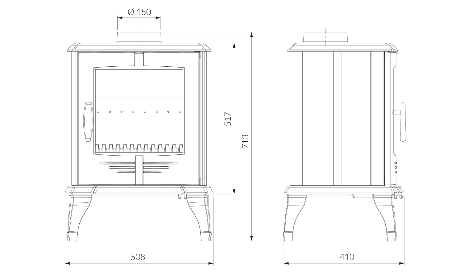Чавунна піч KAWMET P8 (7,9 kW) EСO. Креслення