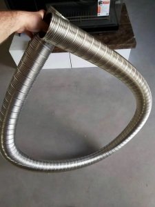 Гофра жаростійка (1100°C) з нержавіючої сталі Ø80мм (комплект 3м). Фото 2