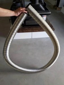 Гофра жаростійка (1100°C) з нержавіючої сталі Ø80мм (комплект 3м). Фото 3