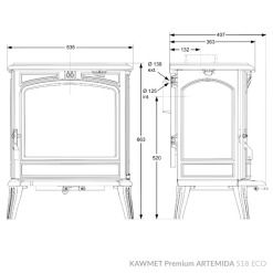 Чугунная печь KAWMET Premium ARTEMIDA S18 ECO. Фото 10