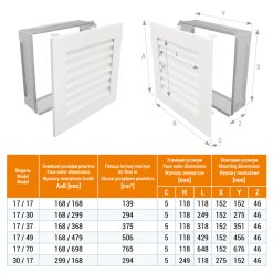 Вентиляційна решітка для каміна SAVEN Hide 17x30 біла. Фото 3