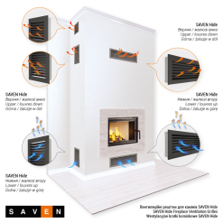 Вентиляційна решітка для каміна SAVEN Hide 17x30 графітова. Фото 4