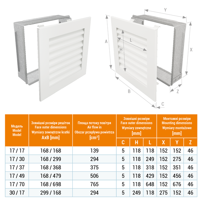 Вентиляційна решітка для каміна SAVEN Hide Vertical 30x17 біла. Фото 3