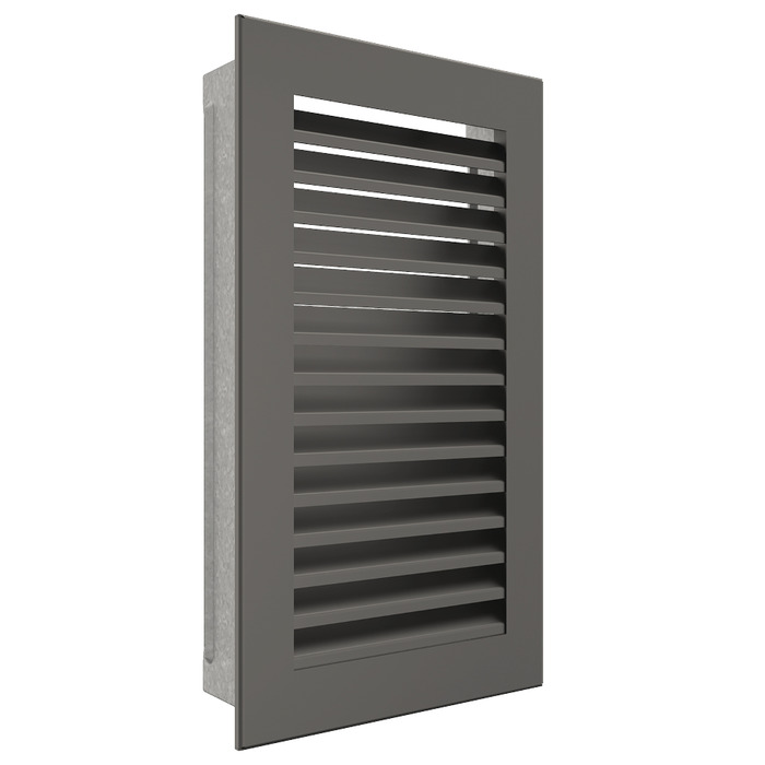 Вентиляционная решетка для камина SAVEN Hide Vertical 30x17 графитовая. Фото 2