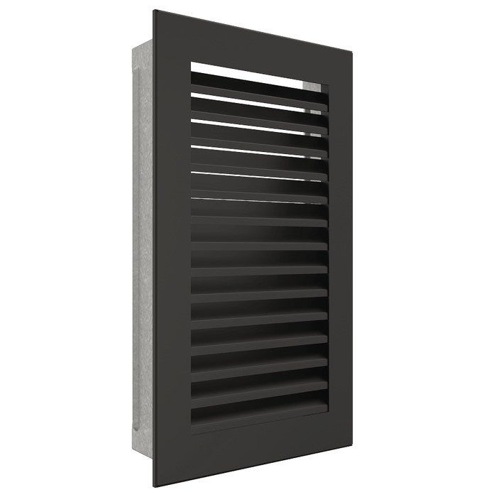 Вентиляционная решетка для камина SAVEN Hide Vertical 30x17 черная. Фото 2