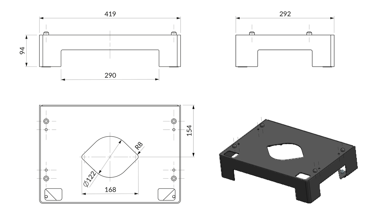 Подставка для печей KAWMET Basic S15-S16. Чертеж