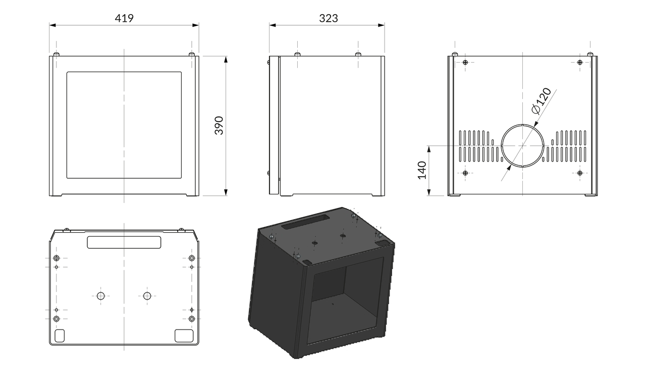Підставка для печей KAWMET S-Box S15-S16. Креслення