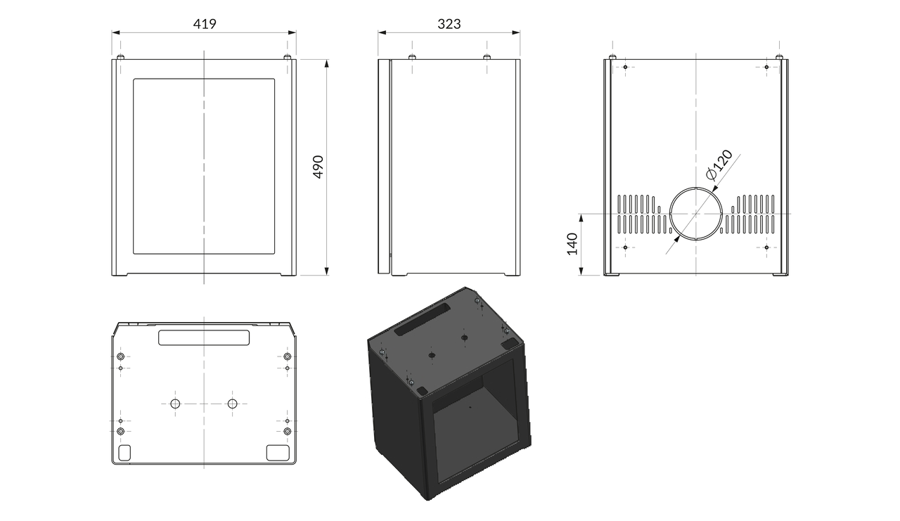 Подставка для печей KAWMET L-Box S15-S16. Чертеж