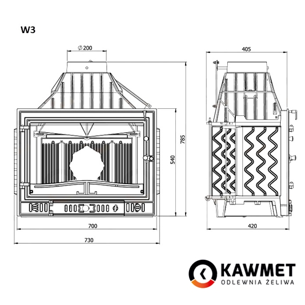 Камінна топка KAWMET W3 (16.7 kW). Фото 8